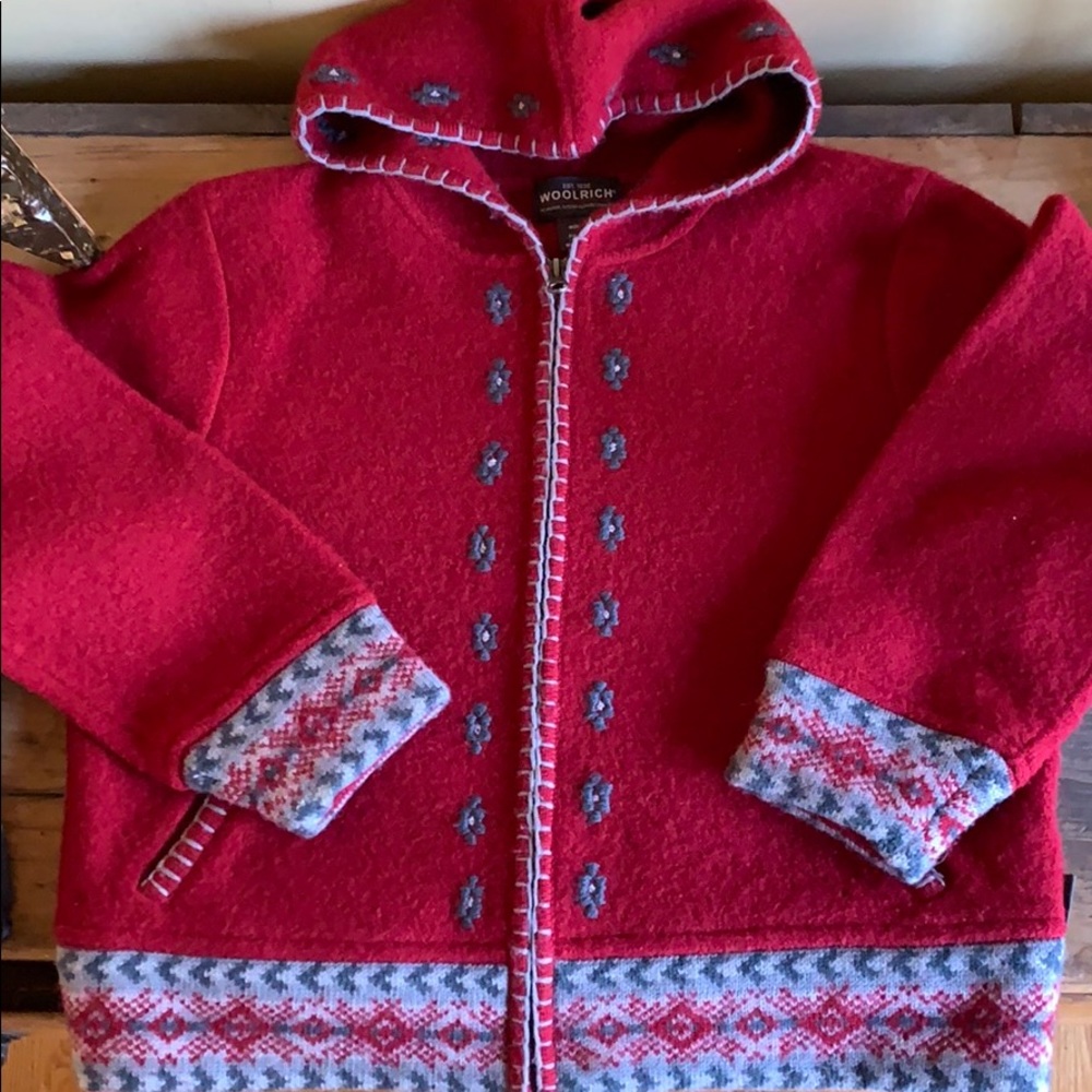 Woolrich size medium Petite zip up sweater